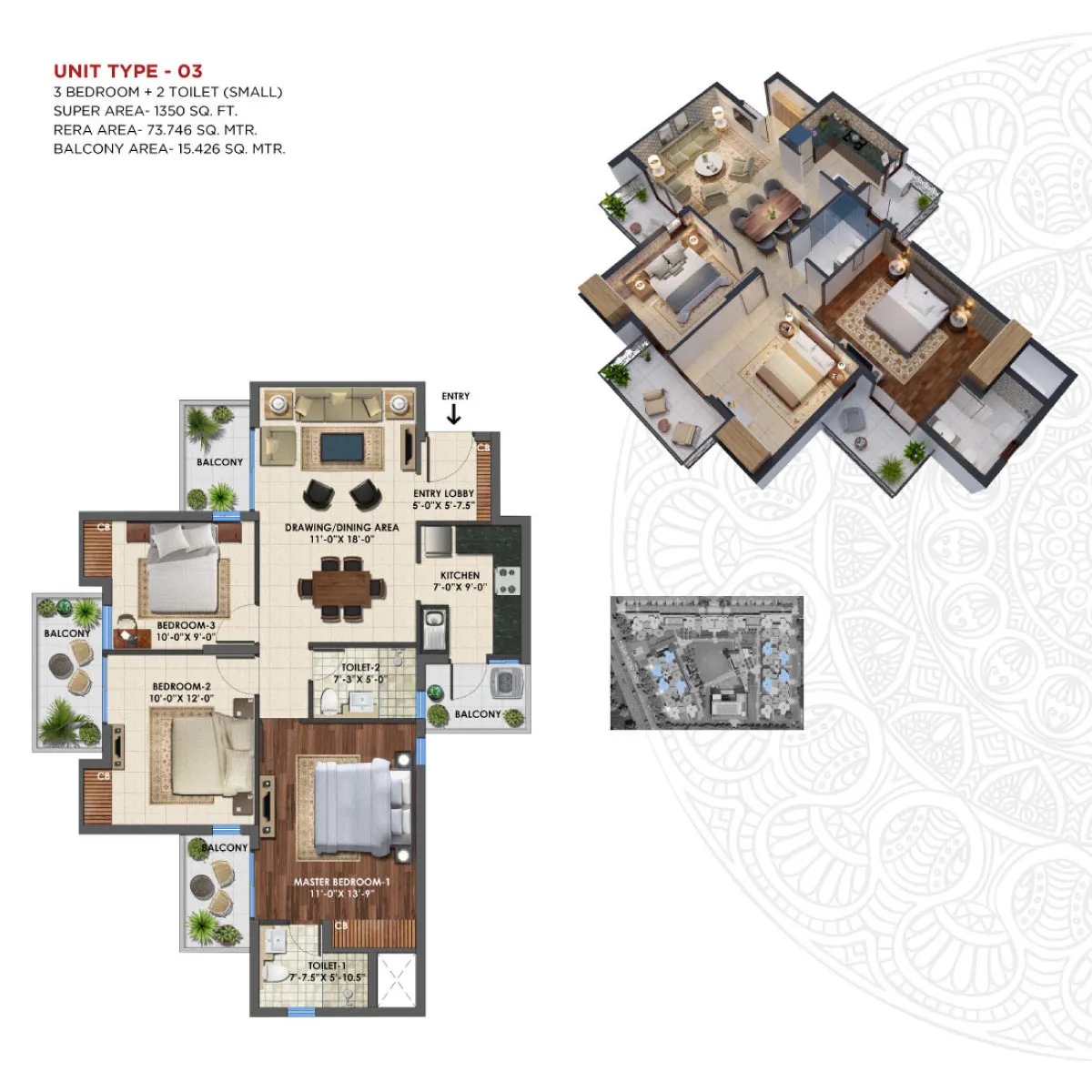 Express Astra 3 BHK 1350 Sq.Ft