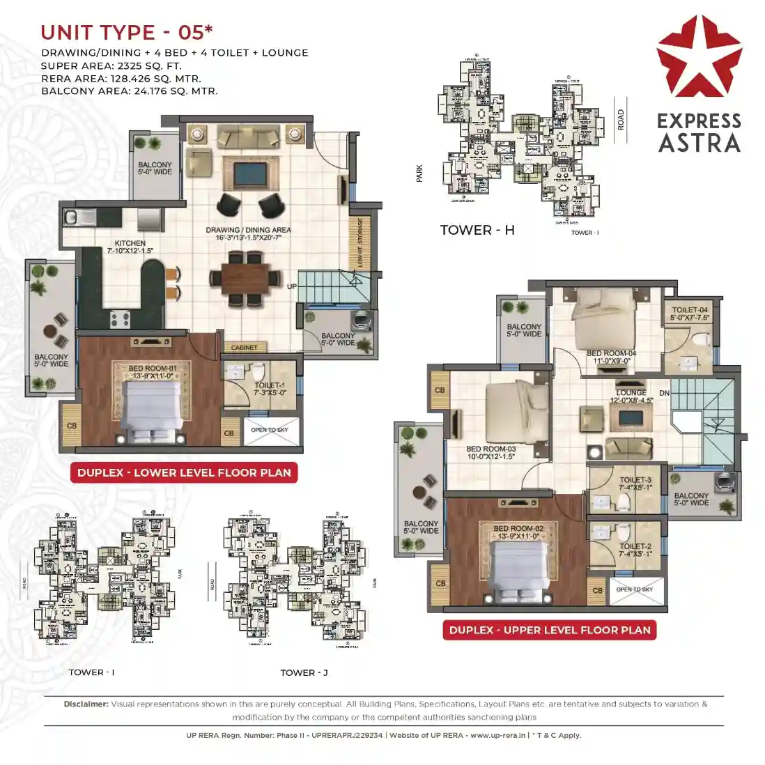 Express Astra 3 BHK + 3T + Family Lounge | 2325 Sq.Ft